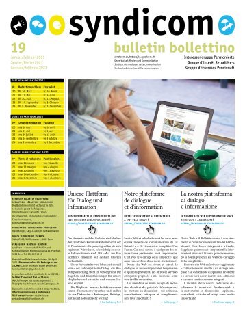 syndicom Bulletin / bulletin / Bollettino 19