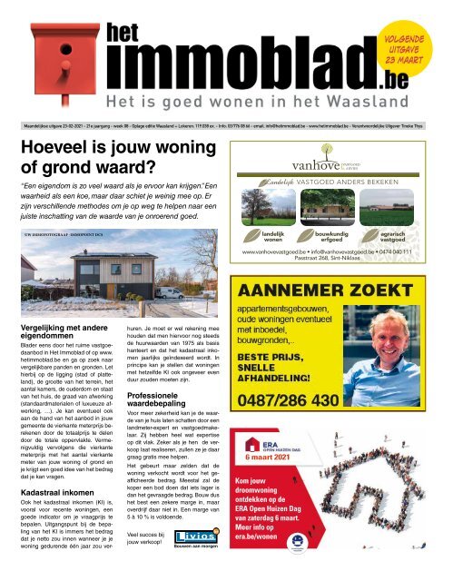 Het Immoblad van 22 februari 2021