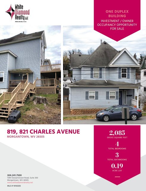 819, 821 Charles Avenue Investment Marketing Flyer