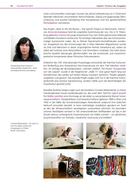 Kunstbericht 2011 - Bundesministerium für Unterricht, Kunst und Kultur