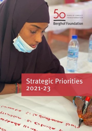 Berghof Foundation: Strategic Priorities 2021-23