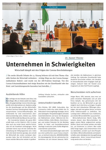 Landtagskurier, Ausgabe 1/2021