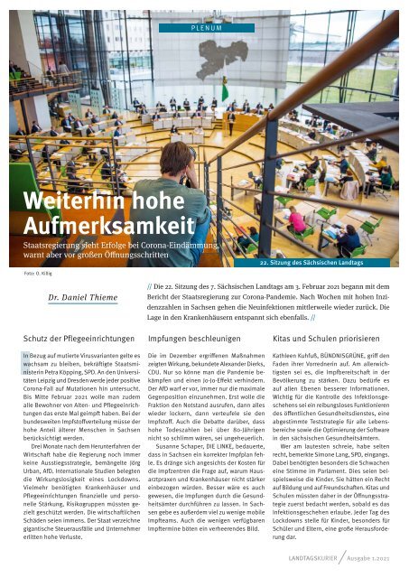 Landtagskurier, Ausgabe 1/2021