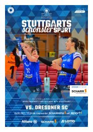 Spieltagsheft Allianz MTV Stuttgart vs. Dresdner SC - 1. Volleyball-Bundesliga - 24.02.2021