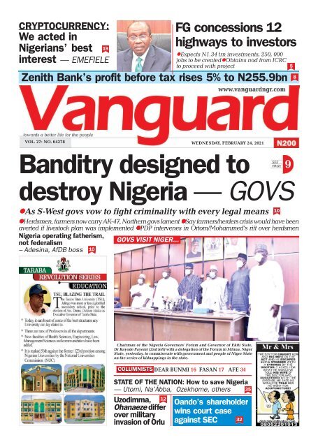 24022021 - Banditry designed to 9 destroy Nigeria — GOVS