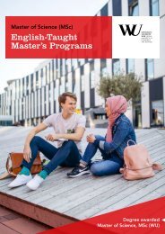 English-Taught Master’s Programs at WU Vienna