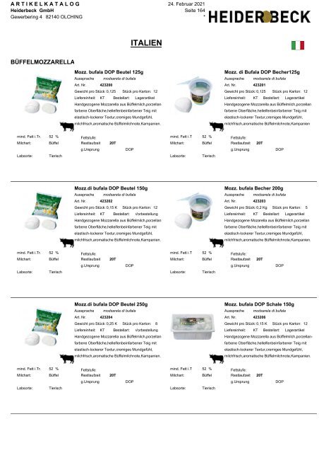 Spezialtitäten Katalog 