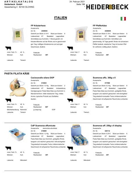 Spezialtitäten Katalog 