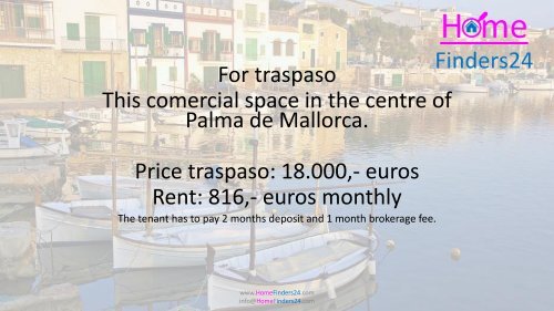 For traspaso this commercial space in the centre of Palma de Mallorca. (LOC0020-T)