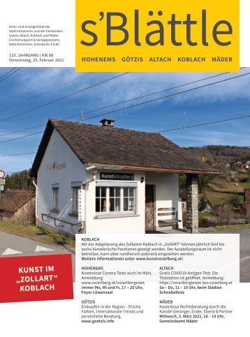 s'Blättle Nr. 08 - Do, 25. Februar 2021