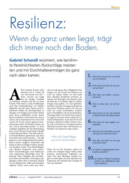 Erfolg Magazin, Ausgabe 02-21