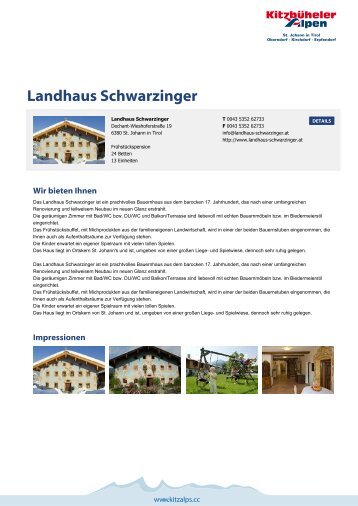 Landhaus Schwarzinger - Kitzbüheler Alpen St. Johann in Tirol