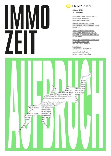 IMMOZEIT 01.21 | AUFBRUCH