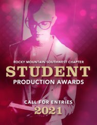 2021 Student Production Awards Call for Entries