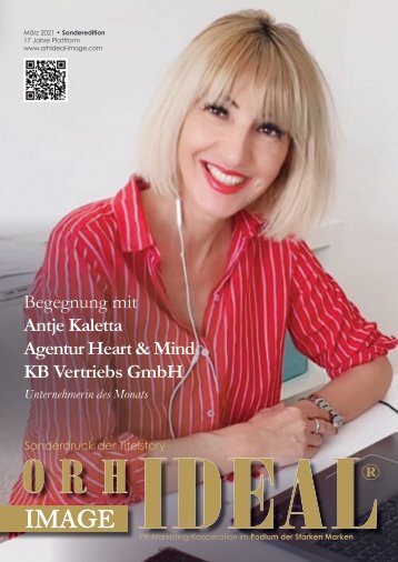 Antje Kaletta KB Vertriebs GmbH im Orhideal IMAGE Magazin März 2021