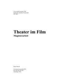 Theater im Film Magisterarbeit