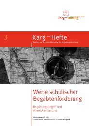 Karg-Heft Nr. 3: Werte schulischer Begabtenförderung