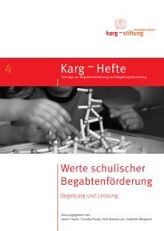 Karg-Heft Nr. 4: Werte schulischer Begabtenförderung