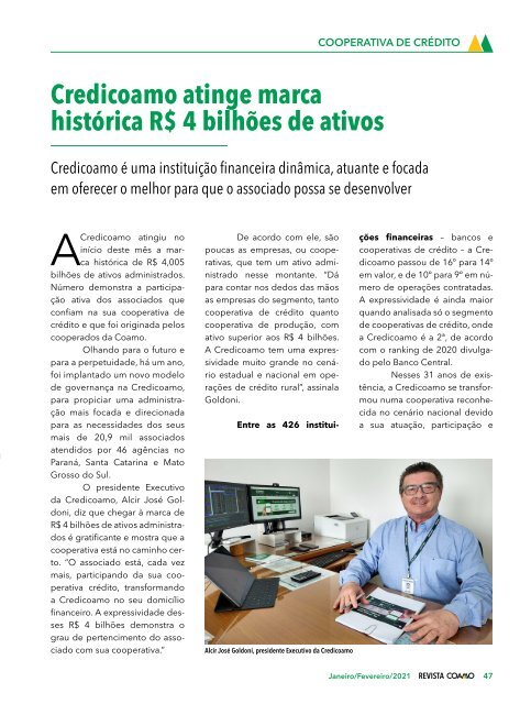 Revista Coamo edição Janeiro/Fevereiro de 2021