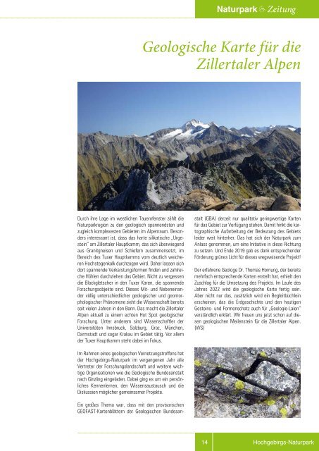 Naturpark Zillertal - Zeitung Sommer 2020