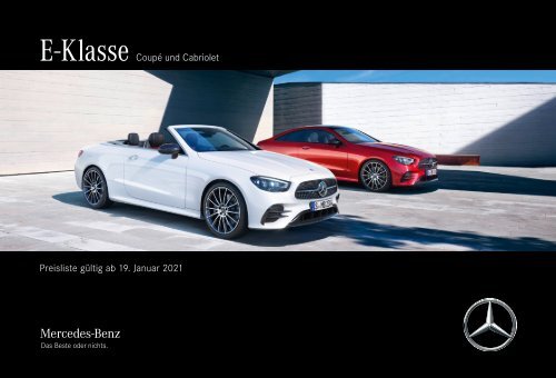 Mercedes-Benz Preisliste E-Klasse Coupé &amp; Cabriolet