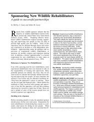 Sponsoring New Wildlife Rehabilitators A guide to successful