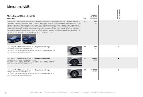 Mercedes-Benz Preisliste GLC SUV