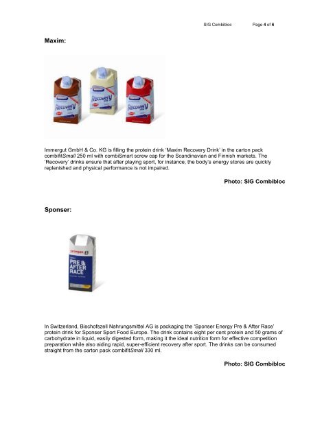 Protein - SIG Combibloc