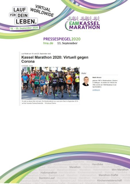 Virtual worldwide EAM Kassel Marathon -  Pressespiegel 2020