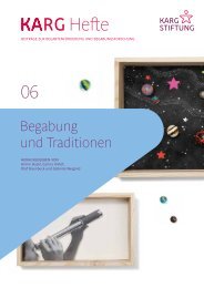 Karg-Heft Nr. 6: Begabung und Traditionen