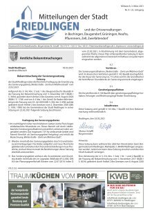 Amtliches Mitteilungsblatt Riedlingen 03.03.2021