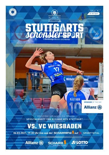 Spieltagsheft Allianz MTV Stuttgart vs. VC Wiesbaden - 1. Volleyball-Bundesliga - 06.03.2021