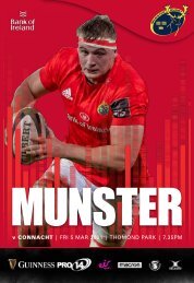  Munster Rugby v Connacht Rugby Match Programme