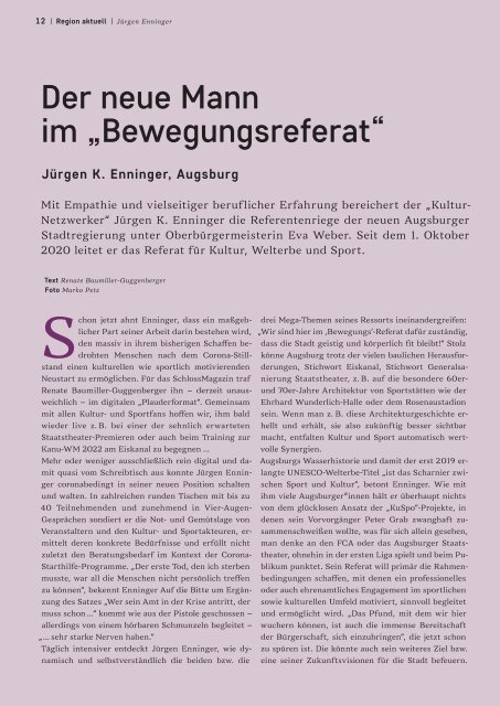 SchlossMagazin Augsburg Nordschwaben + Fünfseenland März 2021