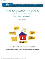 MATUNUCK ELEMENTARY SCHOOL - eRIDE - RI.gov