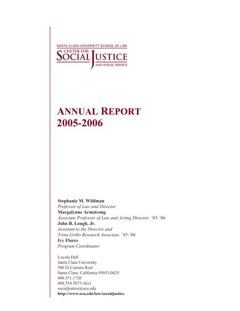 ANNUAL REPORT - Santa Clara University School of Law