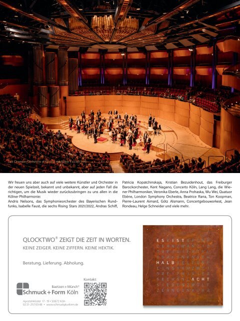 Kölner Philharmonie Das Magazin 01/2021