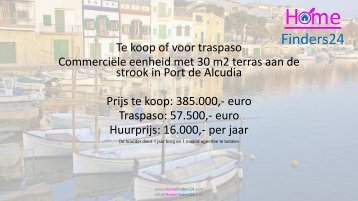 Te koop of voor traspaso, deze commerciële unit met 30 m2 terras aan de strip in Port de Alcudia. (LOC0045)