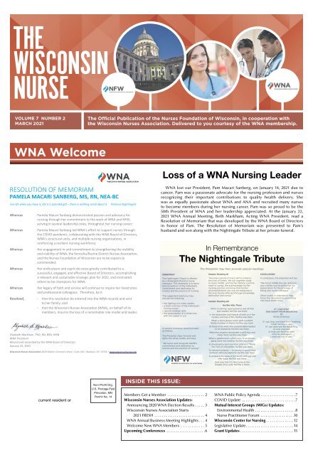 Wisconsin Nurse - March 2021