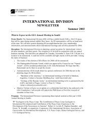 INTERNATIONAL DIVISION - Geological Society of America