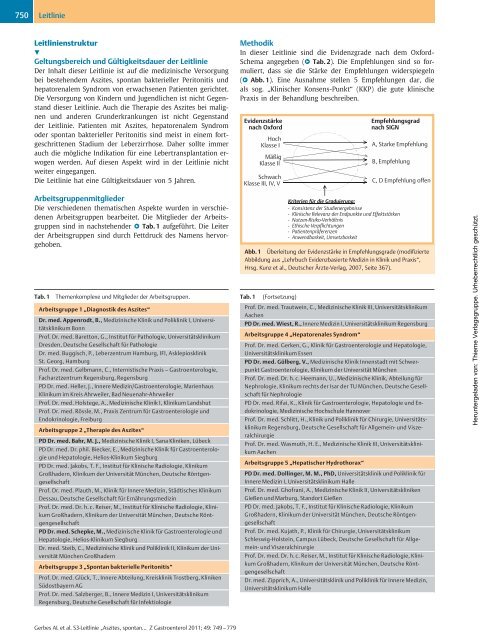 Aszites, spontan bakterielle Peritonitis, hepatorenales ... - DGVS