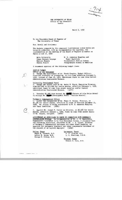 March 1959 - Docket - University of Texas System