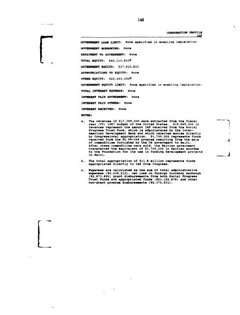 Profiles of Existing Government Corporations - US Government ...