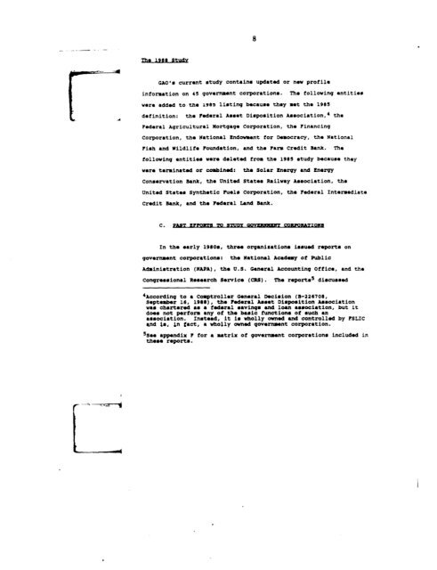 Profiles of Existing Government Corporations - US Government ...