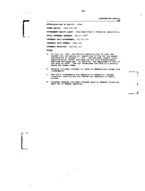 Profiles of Existing Government Corporations - US Government ...