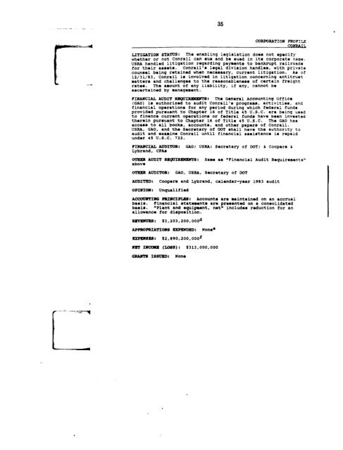 Profiles of Existing Government Corporations - US Government ...