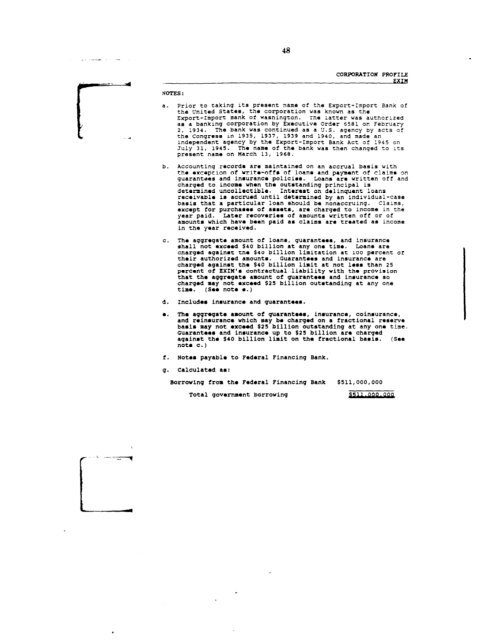 Profiles of Existing Government Corporations - US Government ...