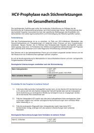 HCV-Prophylaxe nach Stichverletzungen im Gesundheitsdienst