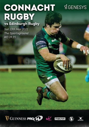 Connacht v Edinburgh PRO14 Digital Match Programme