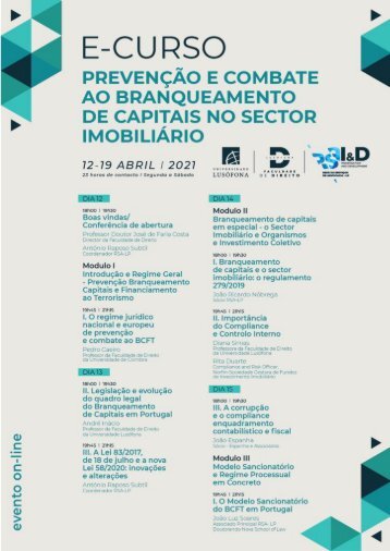 E-Curso Prevenção e Combate ao Branqueamento de Capitais no Sector Imobiliário